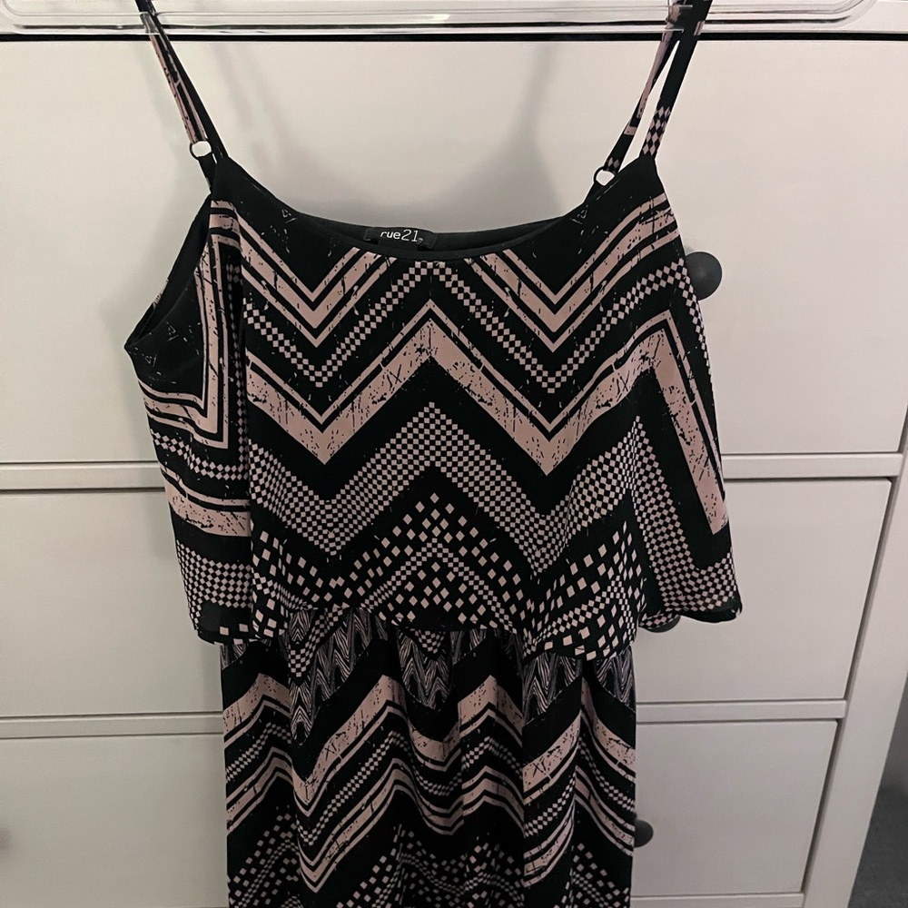 Black and Pink Chevron Dress